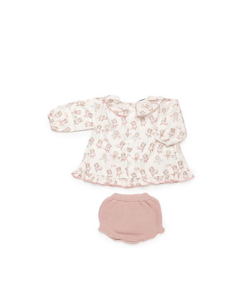 GIRLS BEAR DOLL SHORT DRESS SET