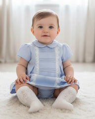 VESTIDO CORTO CON CUELLO Y LUNARES PARA NIÑA 2P