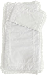 PIQUE EMBROIDERED LACE BABY BASSINET COVER SET