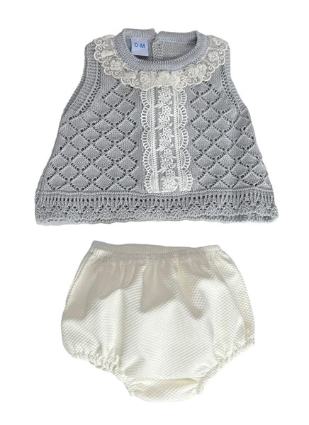 Baby Girls sleeveless top with lace details 2p set
