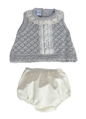Baby Girls sleeveless top with lace details 2p set