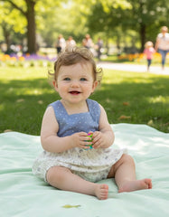 BABY PLUMETI AND BUNNY PRINT ROMPER