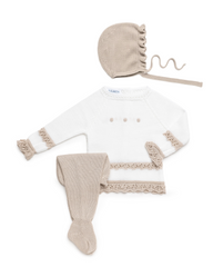 NEWBORN KNIT EYELET YOKE 3P SET