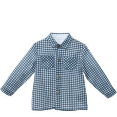 BABY BOYS BLUE BUTTON UP SHIRT HIERBABUENA
