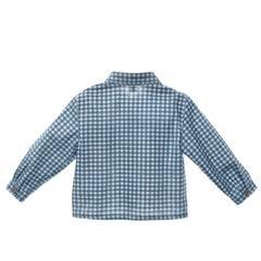 BABY BOYS BLUE BUTTON UP SHIRT HIERBABUENA