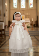 Traditional baptism gown sleeveless ribbon 2p