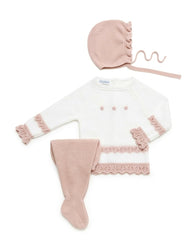 NEWBORN KNIT EYELET YOKE 3P SET