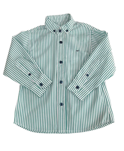 BOY GREEN STRIPES SHIRT