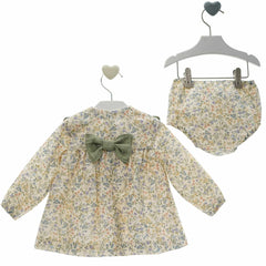 BABY FLOWER AND GAUZE RUFFLE COLLAR DRESS SET LAUREN