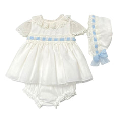 BABY GIRL LACE SHORT DRESS 3P SET