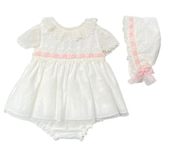 BABY GIRL LACE SHORT DRESS 3P SET