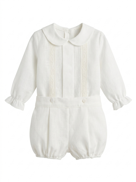 BOYS CEREMONY LINEN LONG SLEEVE SHIRT AND SHORT 2P SET