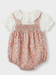 GIRLS FLORAL ROMPER AND BLOUSE 2P SET RAVENA