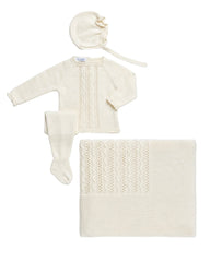 BABY TEXTURE BLANKET AND NEWBORN 4P SET