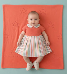 VESTIDO DE NIÑA DE VERANO A RAYAS CON CUELLO