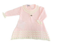 BABY STRIPED RUFFLE COLLAR KNITTED DRESS 3M / GIRL / Pink BABY STRIPED RUFFLE COLLAR KNITTED DRESS 3M / GIRL / Pink