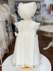 BATISTA CHRITENING IVORY DRESS WITH BONNET 2P