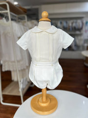 BOY TRADITIONAL PETER PAN COLLAR BAPTISM 2P SET CRISTAL