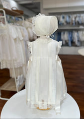CRISTAL CHRITENING IVORY DRESS WITH BONNET 2P
