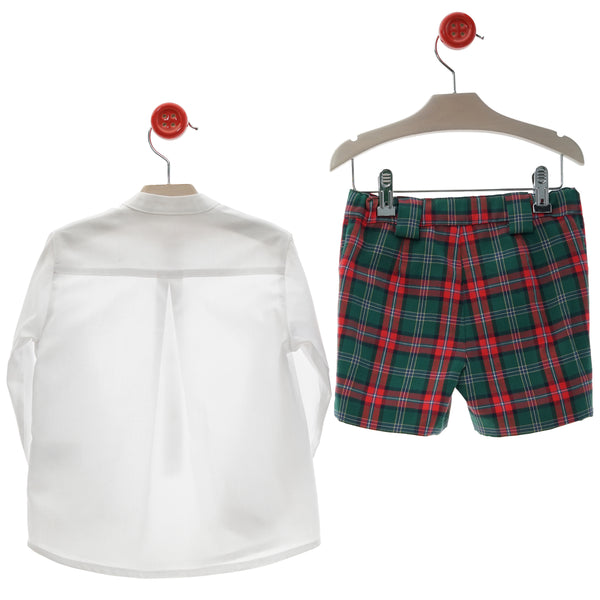 BOYS SHIRT AND TARTAN SHORT SET CHARLESTON