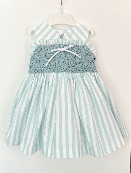 GIRL STRIPES AND CROCHET DETAILS DRESS
