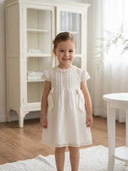 CLASSIC IVORY PUFF SLEEVE DRESS