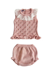 BABY GIRL OPENWORK LACE COLLAR  2P SET