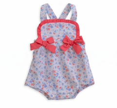 GIRLS FLORAL PRINT AND BOWS ROMPER