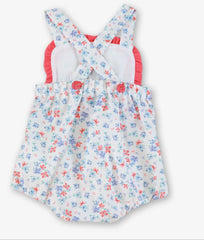 GIRLS FLORAL PRINT AND BOWS ROMPER