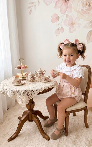 GIRLS BUNNIES FAM ROMPER WITH BLOUSE 2P ARCILLA