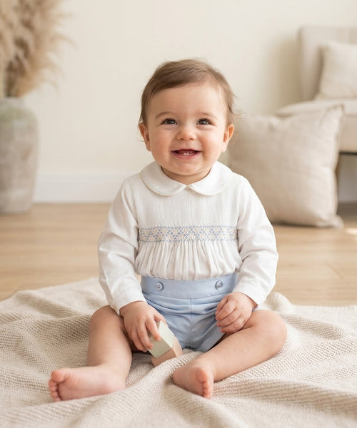 BOYS SMOCKED SHIRT WITH SHORT CLASSIC SET