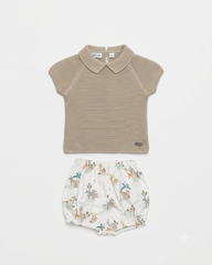 BOYS KNITTED SHIRT AND SAFARI SHORT 2P SET