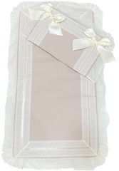 PIQUE AND PLUMETI LACE BABY BASSINET COVER SET