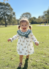 VESTIDO CORTO DE CALABAZA LINDO PARA NIÑA LANA