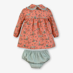 BABY FLOWERS MAPACHE PRINT DRESS SET 2P