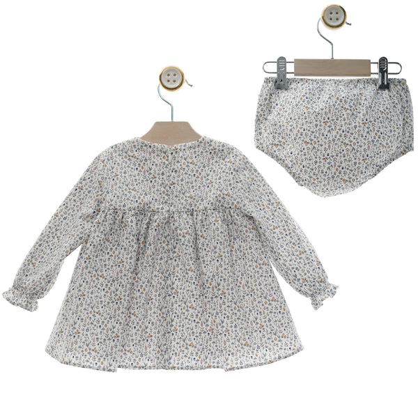 GIRL GINGHAM BOWS FLORAL SHORT DRESS WITH BLOOMER SEDA