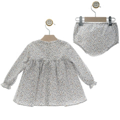 GIRL GINGHAM BOWS FLORAL SHORT DRESS WITH BLOOMER SEDA