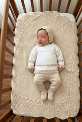 NEWBORN KNIT EYELET YOKE 3P SET