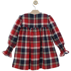 GIRLS RED BLUE PLAID DRESS