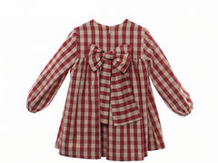GIRLS CHECKERED DRESS GUINDA