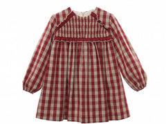 GIRLS CHECKERED DRESS GUINDA