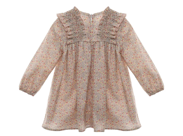 GIRLS FLORAL AND GINGHAM BOWS DRESS CASCABEL