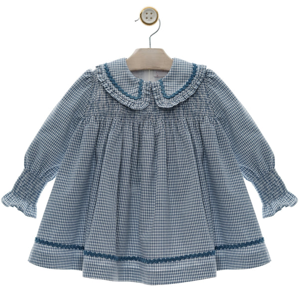 GIRL PETER PAN COLLAR GINGHAM DRESS SEDA