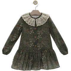 GIRL FLORAL LACE COLLAR DRESS SUELTAS