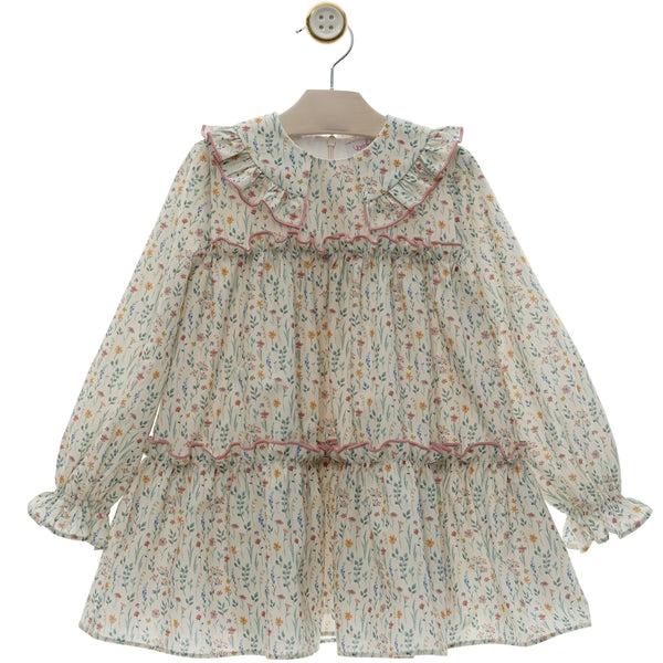 GIRL FLORAL AND RUFFLE DETAILS DRESS SUELTAS