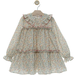 GIRL FLORAL AND RUFFLE DETAILS DRESS SUELTAS