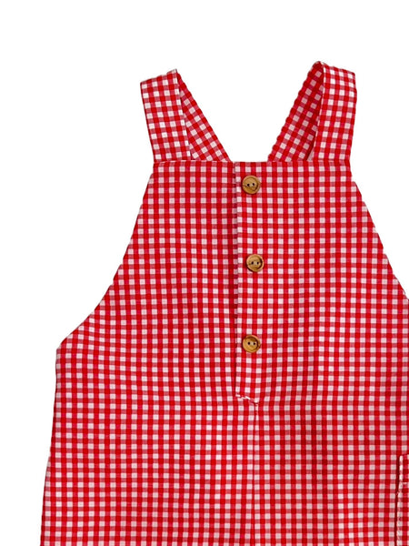 BABY VICHY ROMPER WITH BUTTONS DETAILS