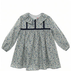 GIRLS BLUE GREEN FLOWERS DRESS CONPENHAGUE