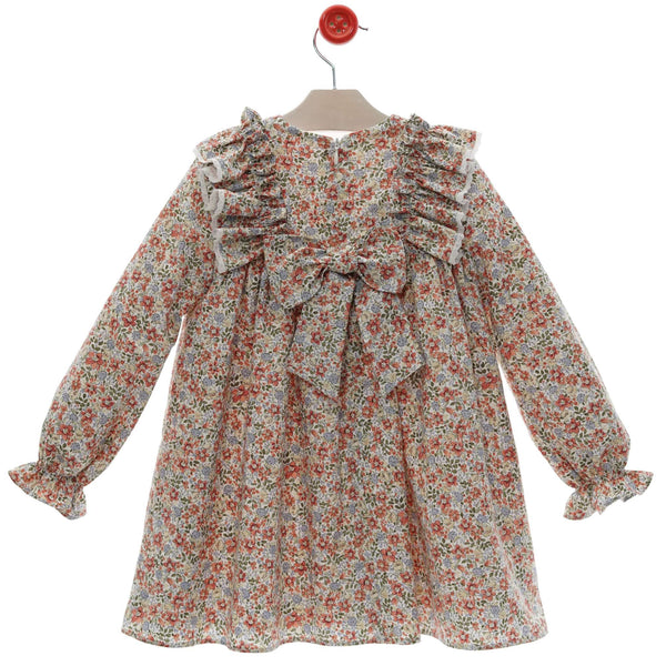 GIRL FALL FLOWERS DRESS BORDADOS