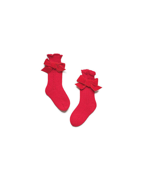 BABY VELVET BOW SOCKS 25